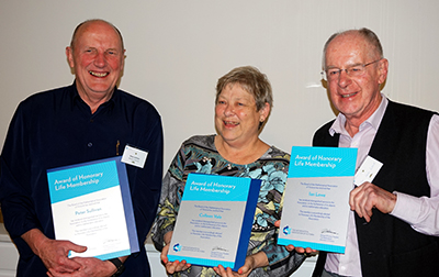 MAV's new homorary life members: Dr Ian Lowe, Professor Colleen Vale and Emeritus Professor Peter Sullivan