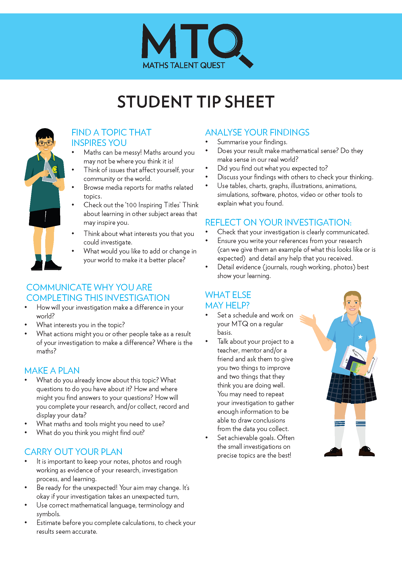 Student tip sheet